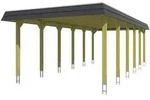 Skan Holz Spreewald - Walmdach Carport Breite 396 cm Gr. 3 - 396 x 893 cm Nut-...