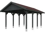 Skan Holz Wallgau - Satteldach Einzelcarport Breite 430 cm Gr. 1 - 430 x 600 cm