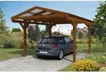Skan Holz Carport Westerwald 362 x 541 cm nussbaum Holzcarport