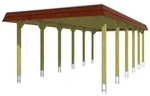 Skan Holz Spreewald - Walmdach Carport Breite 396 cm Gr. 3 - 396 x 893 cm Nut-...