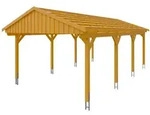 Skan Holz Fichtelberg - Satteldach Einzelcarport Breite 423 cm Gr. 2 - 423 x...