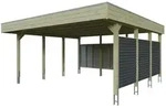 Skan Holz Carport Friesland Hybrid Set 13 557x555 cm inkl. R&uuml;ck- und...