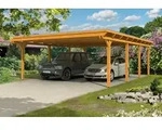 Carport Emsland 613x846cm, eiche hell, 20mm Dachschalung mit EPDM Folie...