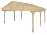 Skan Holz Fichtelberg - Satteldach Doppelcarport Breite 423 cm Gr. 1 - 618 x 566 cm