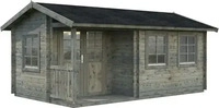 Palmako 102468, Palmako Gartenhaus Susanna 12,4 m&sup2; - 44 mm Grau...