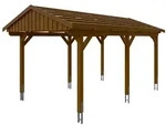 Skan Holz Fichtelberg - Satteldach Einzelcarport Breite 317 cm Gr. 1 - 317 x...
