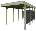 Skan Holz Carport Friesland Hybrid Set 11 314x555 cm inkl. R&uuml;ck- und...