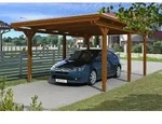 Carport Emsland 404x604cm, nussbaum, 20mm Dachschalung mit EPDM Folie...