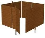 Skan Holz Abstellraum C2 f&uuml;r Carports - Profilschalung-nussbaum