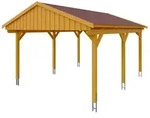 Skan Holz Fichtelberg - Satteldach Einzelcarport Breite 317 cm Gr. 1 - 423 x...