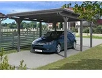 Skan Holz Emsland - Flachdach Carport aus Leimholz 404 cm Holzcarport