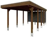 Skan Holz Carport Friesland Hybrid Set 12 314x708 cm inkl. Abstellraum Gr. 2 -...