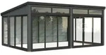 Palmako Glashaus Saga 23,3 m2 Slide Plus dunkelgrau lackiert