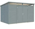 Palmako Ger&auml;tehaus Elias 7,3 m2 - 16 mm hellgrau lackiert