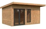 Palmako Gartenhaus Aurelia 12,4 m2 - 44 mm hellbraun tauchgrundiert