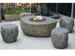 Gardenforma Sitzgruppen-Set: Gas Feuerstelle Vesuv in Basaltoptik aus...