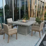 Gardenforma Gas Feuerstelle Birmingham aus Faserbeton in Betonoptik, grau...