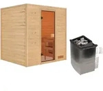 Karibu Woodfeeling Sauna Adelina - 38 mm Bronzierte Ganzglast&uuml;r Ohne Dachkranz...