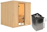Karibu Woodfeeling Sauna Troms&ouml; - 68 mm Aktionssauna Bronzierte Ganzglast&uuml;r Ohne