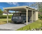 Skan Holz Emsland Flachdach Carport-404x846cm-unbehandelt Holzcarport