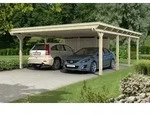 Skan Holz Emsland Flachdach Carport-613x846cm-unbehandelt Holzcarport