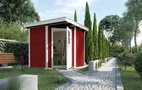 Weka 229.2424.13400, Weka 21 mm Gartenhaus 229 Eckhaus -239 x 235cm-rot - 50 %...