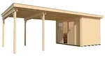 Weka Schiebet&uuml;rhaus 225 mit 445 cm Anbau - 21 mm-Schiebet&uuml;rhaus 225 mit 445 cm