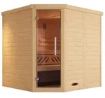 Weka Premium Massivholz-Elementsauna Kemi Eck 1 inkl. Komfortpaket-Ganzglast&uuml;r...