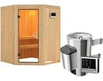 Karibu Sauna Nanja -3,6kW230V-Ofen-Steuerg.-Ohne Dachkranz