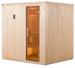 Weka Sauna Halmstad 2 mit Glast&uuml;r und Fronteinstieg - 68 mm 7,5 kW Saunaofen OS
