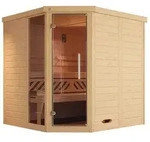 Weka Premium Massivholz-Elementsauna Kemi Eck 1 mit Glast&uuml;r/Fenster inkl.