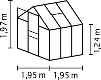 Vitavia 261064, Vitavia Gew&auml;chshaus Venus 3800 inkl. 1 Dachfenster - 3,8 m&sup2;