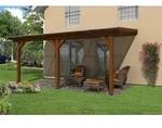 Skan Holz Terrassen&uuml;berdachung Andria 541x400cm nussbaum aus Leimholz