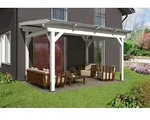 Skan Holz freistehende Terrassen&uuml;berdachung Sanremo 434x350cm wei&szlig;
