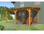 Skan Holz freistehende Terrassen&uuml;berdachung Siena 541x300cm eichehell