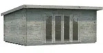 Palmako Gartenhaus Lea 19,4 m2 - 44 mm Grau tauchimpr&auml;gniert