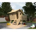 Weka Tabaluga Kinderspielhaus Lotti mit Treppe und Terrasse naturbelassen