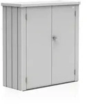 Biohort Terrassenschrank Romeo B 132 x T 57 x H 140 cm (Gr&ouml;&szlig;e M) silber-metallic