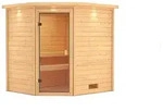 Karibu Woodfeeling Sauna Elea - 38 mm Bronzierte Ganzglast&uuml;r Inkl. Dachkranz Ohne