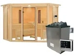 Karibu Multifunktions-Sauna Asta inkl. Infrarotstrahler mit Eckeinstieg 68 mm...