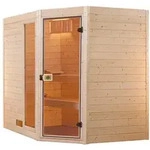 Weka Sauna Valida Eck Gr. 3 mit Glast&uuml;r+Fenster - Massivholzsauna 38 mm mit