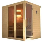 Weka Premium Massivholz-Elementsauna Kemi Panorama 1 mit Glast&uuml;r+2 Fenster und