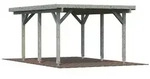 Palmako Carport Karl 11,7 m2 Grau tauchimpr&auml;gniert Holzcarport