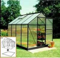 Halls F09709, Halls Gew&auml;chshaus Popular - 5.0 m&sup2; Schwarz mit 4 mm...