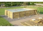 Weka Massivholzpool 595 Gr. 2 - 45 mm - 636 x 400 cm Poolfolie: Mosaik sand