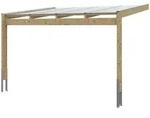 Skan Holz Terrassen&uuml;berdachung Novara Breite 450 cm 450 x 359 cm (Gr. 3) eiche hell