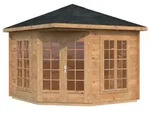 Palmako Pavillon Melanie 6,8 m2 - 28 mm Hellbraun tauchimpr&auml;gniert