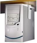 Twinco CPU-Halter zur Untermontage an Tischplatte, Belastung max. 40 kg, lichtgrau
