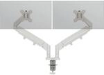 Leitz Ergo Platzsparender Dual Monitorarm, Tragf&auml;higkeit 9 kg, hellgrau