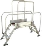 Alu-Leitern&uuml;berstieg, Gesamtbelastung 200 kg, 3 Stufen, Plattform 900 x 530 mm